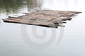 Old bamboo raft