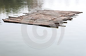 Old bamboo raft photo