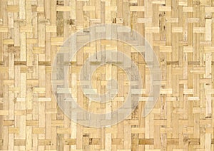 Old bamboo weaving pattern, woven rattan mat texture for background