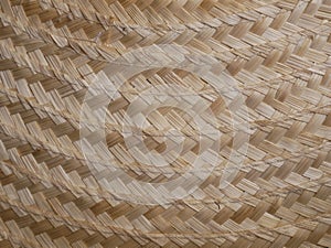 Old bamboo weaving pattern, woven rattan mat texture for background.