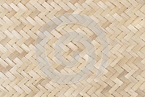 Old bamboo weaving pattern, woven rattan mat texture for background and design art work