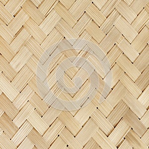 Old bamboo weaving pattern, woven rattan mat texture for background and design art work