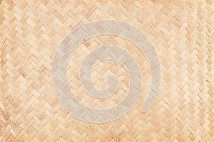 Old bamboo weaving pattern, woven rattan mat texture for background