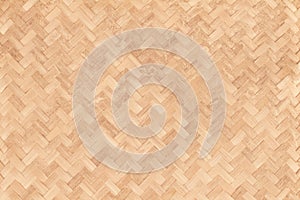 Old bamboo weaving pattern, woven rattan mat texture photo