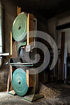 Old Band Saw in Carpentry workshop