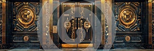 Old Bank Door, Art Deco Enter, Luxury Treasury Door, Ornate Bank Gate, Art Nouveau Architecture