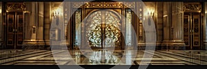 Old Bank Door, Art Deco Enter, Luxury Treasury Door, Ornate Bank Gate, Art Nouveau Architecture