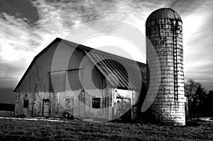 Old Barn in Black and White