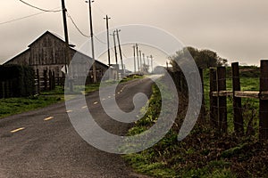 Old barn on a country road