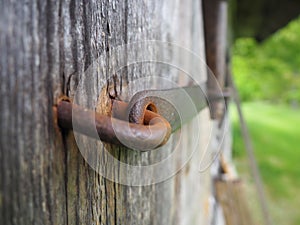 Old barn door lock