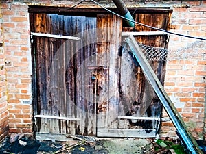 Old barn door wooden door well very old door