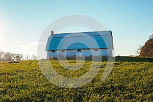 Old barn on farm in Indiana countryside