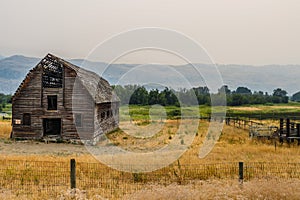 Old barn in a field in BC Canada