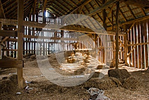 Old barn full of hay