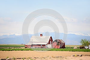 Old barn overlooking the mountains