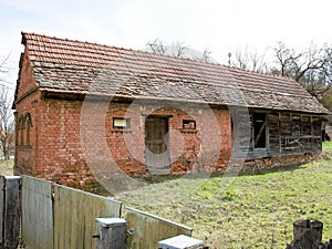 Old barn in rhe courtyard photo
