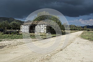 Old barn in SIthonia, Greece