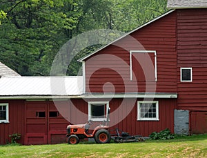 Old barn and tractor