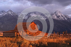 Old barn under the Grand Tetons