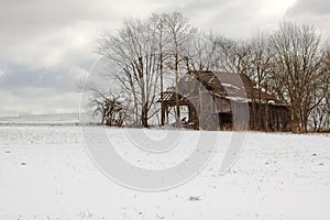 Old Barn in Winter
