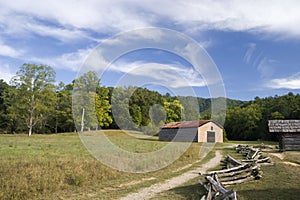 Old Barns and Split Rail Fence