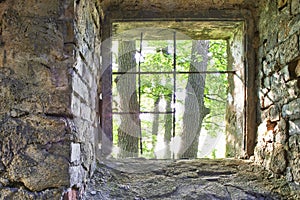 Old barred window