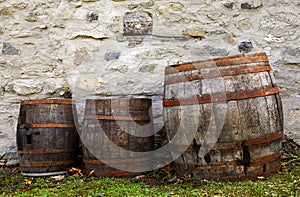 Old barrels for wine