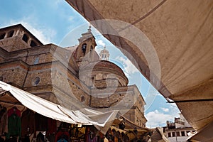 Old Basilica di San Lorenzo in city centre of Florence in Italy photo