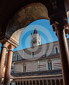 Old Basilica San Zeno Maggiore in Verona from Romanesque times