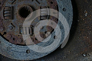 An old basket clutch disk rusty