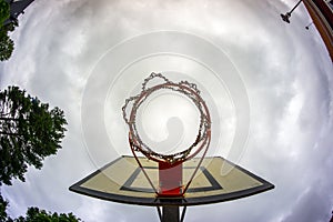 A old basketball hoop