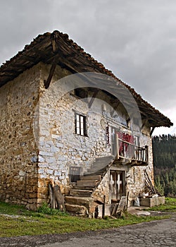 Old basque farm house facade