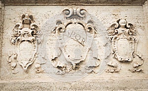 Old basrelief in Roma, Italy