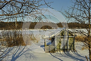 Old bathhouse on the river.