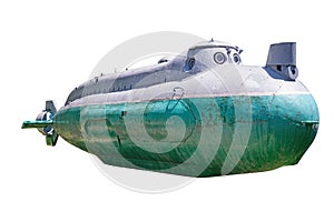 Old bathyscaphe Isolated on white, clipping path included