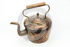 Old and battered copper kettles