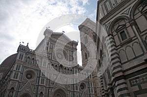 Old Battistero building center of firenze in italy photo