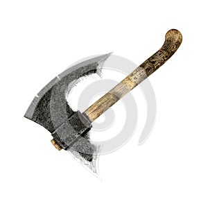 Old Battle axe on white