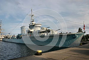 Old battle ship photo