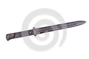 Old bayonet on a white background
