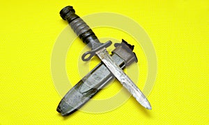 old bayonet on white background isolated