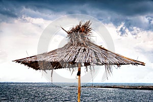 Old beach umbrella