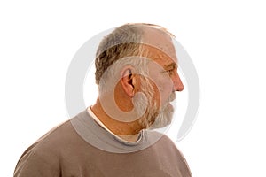 Old bearded man in profile