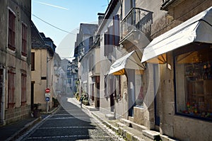 Old Bearn style buildings in the French town