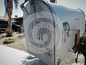 Old beaten U.S. Mail Mailbox