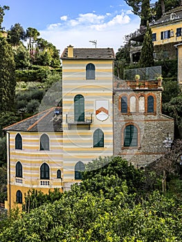 Old beautiful building in Portofino,Genoa,northern Italy