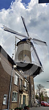 An old mill in the town of Gouda, the Netherlands