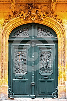 Old and beautiful ornate French door