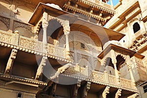 Old beautiful ornate Haveli (mansion)in Jaisalmer golden city,Rajasthan