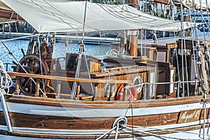 old beautiful wooden ship prepared for a cruise